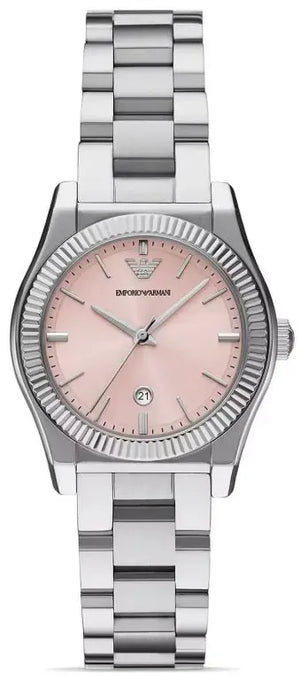 Emporio Armani Federica Pink Dial Silver Steel Strap Watch for Women - AR11658 Buy Now By Emporio Armani