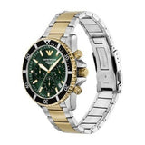 Emporio Armani World Explorer Chronograph Green Dial Two Tone Steel Strap Watch for Men - AR11695 Buy Now By Emporio Armani