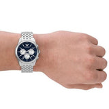 Emporio Armani Antonio Chronograph Blue Dial Silver Steel Strap Watch for Men - AR11582 Buy Now By Emporio Armani