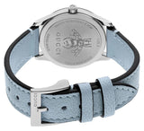Gucci G Timeless Silver Dial Blue Leather Strap Watch for Women - YA1265039 Authentic Buy Shop Now
