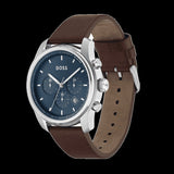 Hugo Boss Trace Chronograph Blue Dial Brown Leather Strap Watch for Men - 1514002 Authentic Buy Shop Now