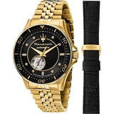 Maserati SFIDA Special Edition Automatic Black Dial Gold Steel Strap Watch for Men - R8823140012 Authentic Buy Shop Now