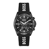 Hugo Boss Strike Chronograph Black Dial Black Rubber Strap Watch for Men - 1514289 Authentic Buy Shop Now