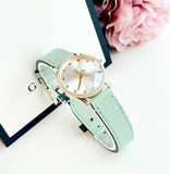 Gucci G Timeless Silver Dial Green Leather Strap Watch for Women - YA1265040 Authentic Buy Shop Now