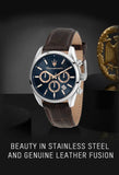 Maserati Attraction Limited Edition Chronograph Blue Dial Brown Leather Strap Watch for Men - R8851151003 Authentic Buy Shop Now