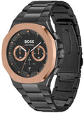Hugo Boss Taper Chronograph Black Dial Black Steel Strap Watch for Men - 1514090 Authentic Buy Shop Now