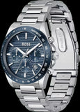 Hugo Boss Strike Chronograph Blue Dial Silver Steel Strap Watch for Men - 1514240 Buy Now By Hugo Boss