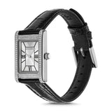 Emporio Armani Two Hand Crystals Silver Dial Black Leather Strap Watch for Women - AR11623 Buy Now By Emporio Armani