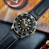 Citizen Mechanical Automatic Black Dial Black Leather Strap Watch for Men - NJ0176-10E Buy Now By Citizen