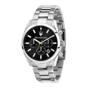 Maserati Attrazione Chronograph Black Dial Silver Steel Strap Watch for Men - R8853151010 Authentic Buy Shop Now