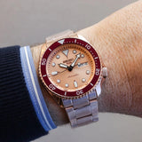 Seiko 5 Sports 55th Anniversary Limited Edition Rose Gold Dial Rose Gold Steel Strap Watch for Men - SRPK08K1 Authentic Buy Shop Now