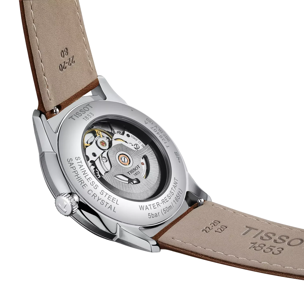 Tissot Chemin des Tourelles Automatic Powermatic 80 Blue Dial Brown Leather Strap Watch for Men - T139.407.16.041.00 Authentic Buy Shop Now