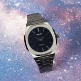 D1 Milano Ultra Thin Aventurine Black Dial Silver Steel Strap Watch for Men - D1-UTBJ29 Authentic Buy Shop Now