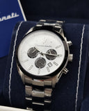 Maserati Attrazione Chronograph White Dial Silver Steel Strap Watch for Men - R8853151004 Authentic Buy Shop Now