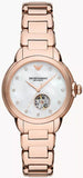 Emporio Armani Mia Meccanico Mother of Pearl Dial Rose Gold Steel Strap Watch for Women - AR60072 Buy Now By Emporio Armani