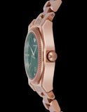 Emporio Armani Federica Analog Green Dial Rose Gold Steel Strap Watch for Women - AR11639 Buy Now By Emporio Armani