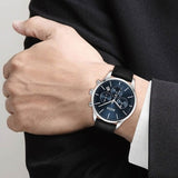 Hugo Boss Avery Chronograph Blue Dial Black Leather Strap Watch for Men - 1514156 Authentic Buy Shop Now