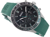 Hugo Boss Runner Chronograph Black Dial Green Silicone Strap Watch for Men - 1514246 Buy Now By Hugo Boss