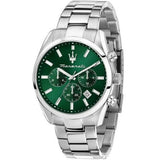 Maserati Attrazione Chronograph Green Dial Silver Steel Strap Watch for Men - R8853151011 Authentic Buy Shop Now