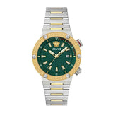 Versace Greca Logo Diver Quartz Green Dial Two Tone Steel Strap Watch for Men - VE8G00524 Buy Now By Versace