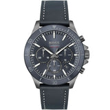 Hugo Boss Troper Chronograph Blue Dial Blue Leather Strap Watch for Men - 1514056 Authentic Buy Shop Now