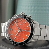 Hugo Boss Runner Chronograph Orange Dial Silver Steel Strap Watch for Men - 1514162 Buy Now By Hugo Boss