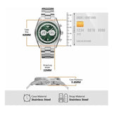 Emporio Armani Racer Chronograph Green Dial Silver Steel Strap Watch for Men - AR11637 Buy Now By Emporio Armani
