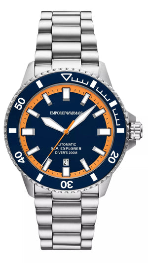 Emporio Armani Sea Explorer Blue Dial Silver Steel Strap Watch for Men - AR60090 Buy Now By Emporio Armani