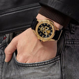 Philipp Plein The Skull Gold Dial Black Silicone Strap Watch for Men - PWAAA0221 Authentic Buy Shop Now