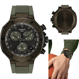 Tissot T Race Chronograph Black Dial Green Rubber Strap Watch for Men - T141.417.37.061.02