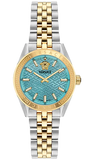 Versace V-Code Analog Turquoise Dial Two Tone Steel Strap Watch for Women - VE8I00524 Buy Now By Versace