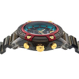 Versace Icon Active Chronograph Black Dial Black Rubber Strap Unisex Watch - VE8P00224 Buy Now By Versace