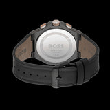 Hugo Boss Taper Chronograph Black Dial Black Leather Strap Watch for Men - 1514089 Authentic Buy Shop Now