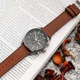 Hugo Boss Skytraveller Chronograph Black Dial Blue Leather Strap Watch for Men - 1514161 Buy Now By Hugo Boss