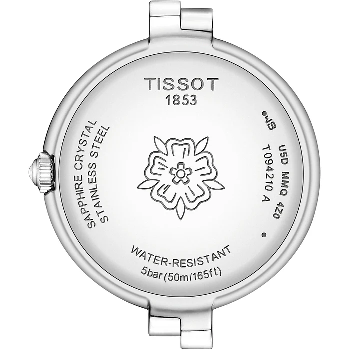 Tissot T-Lady Flamingo Diamonds Mother of Pearl Dial SIlver Steel Strap Watch for Women - T094.210.11.116.02 Authentic Buy Shop Now