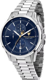 Maserati Sorpasso Chronograph Blue Dial Silver Steel Strap Watch for Men - R8873624004 Authentic Buy Shop Now