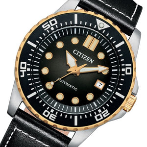 Citizen Mechanical Automatic Black Dial Black Leather Strap Watch for Men - NJ0176-10E Buy Now By Citizen