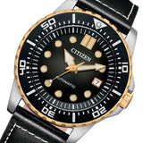 Citizen Mechanical Automatic Black Dial Black Leather Strap Watch for Men - NJ0176-10E Buy Now By Citizen