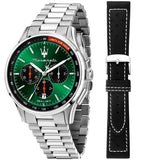 Maserati Sorpasso Chronograph Green Dial Silver Steel Strap Watch for Men - R8873624002 Authentic Buy Shop Now