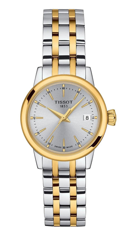 Tissot T Classic Dream Lady Silver Dial Two Tone Steel Strap Watch for Women - T129.210.22.031.00 Authentic Buy Shop Now
