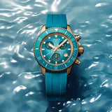 Tissot Seastar 1000 Chronograph Turqouise Dial Turqouise Rubber Strap Watch for Women - T120.217.37.041.00 Authentic Buy Shop Now