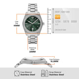 Emporio Armani Frederico Analog Green Dial Silver Steel Strap Watch for Men - AR11621 Buy Now By Emporio Armani