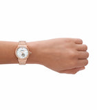 Emporio Armani Mia Meccanico Mother of Pearl Dial Rose Gold Steel Strap Watch for Women - AR60072 Buy Now By Emporio Armani