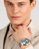 Maserati Successo Chronograph Ice Blue Dial Silver Steel Strap Watch for Men - R8873621044 Authentic Buy Shop Now