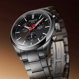 Tissot PR 100 Vuelta Chronograph Black Dial Silver Steel Strap Watch for Men - T150.417.11.051.01 Authentic Buy Shop Now