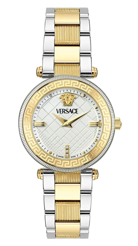 Versace Reve Analog White Dial Two Tone Steel Strap Watch for Women - VE8B00724 Buy Now By Versace