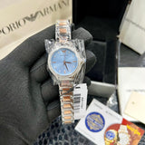 Emporio Armani Three Hand Blue Dial Two Tone Steel Strap Watch for Women - AR11597 Buy Now By Emporio Armani