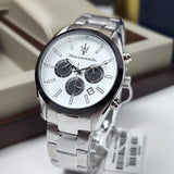Maserati Attrazione Chronograph White Dial Silver Steel Strap Watch for Men - R8853151004 Authentic Buy Shop Now