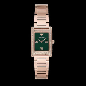 Emporio Armani Genni Green Dial Rose Gold Steel Strap Watch for Women - AR11641 Buy Now By Emporio Armani