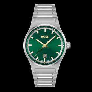 Hugo Boss Candor Green Dial Silver Steel Strap Watch for Men - 1514079 Buy Now By Hugo Boss